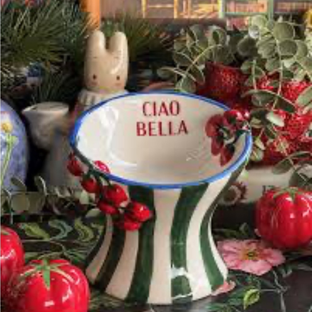 Ciao Bella Striped Ceramic Vase